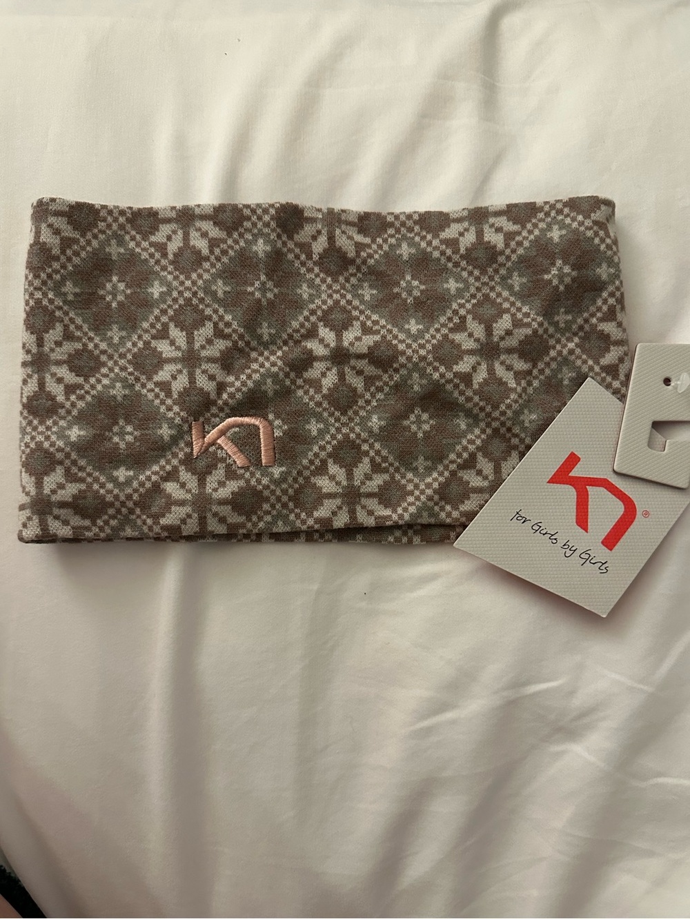 Kari Traa Brown & Cream Patterned Knit Headband